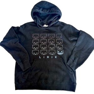 LIRIK Design by Humans Black Cat Face Hoodie Size Small